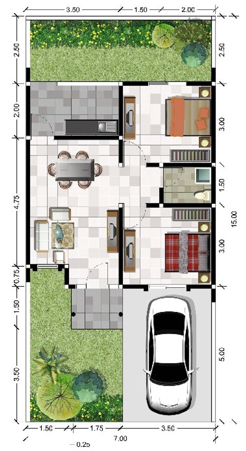 foto denah rumah tipe ANANTA perumahan SAFIRA GARDEN