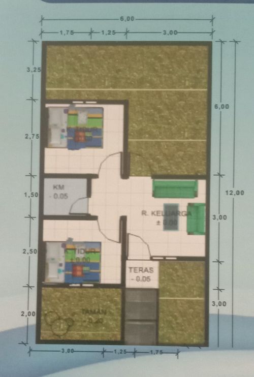 foto denah rumah tipe 30/72 perumahan MUTIARA ASRI 2