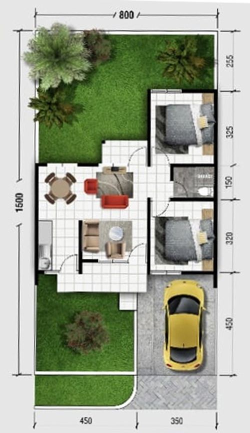 foto denah rumah tipe batu-bulan-B perumahan TERAS BALI CLUSTER SEMINYAK