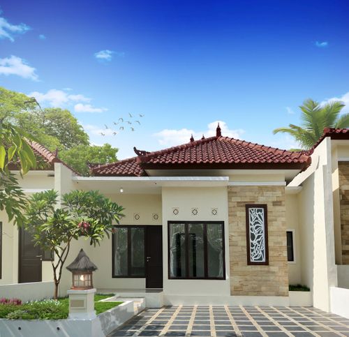 foto tampak rumah tipe Balangan 135 perumahan TERAS BALI CLUSTER SEMINYAK