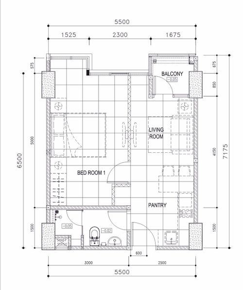 foto denah rumah tipe 1-BR (A1) perumahan TAMANSARI ISWARA APARTMENT