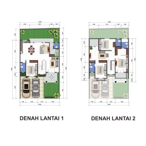 foto denah rumah tipe Cluster Townhouse perumahan The Prestige Regency
