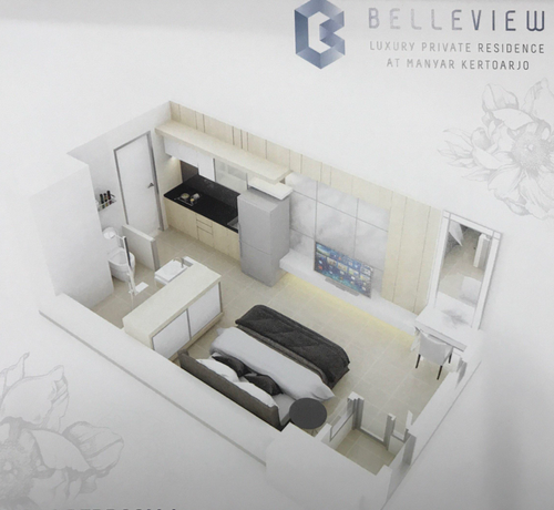 foto tampak rumah tipe 1BR A perumahan APARTEMEN BELLEVIEW