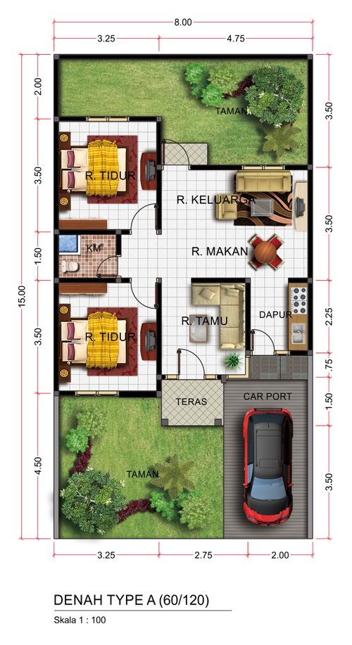foto denah rumah tipe 60 perumahan TAMAN MELATI INDAH