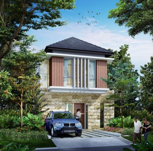 foto tampak rumah tipe Carnation A perumahan GRAHA NATURA 2