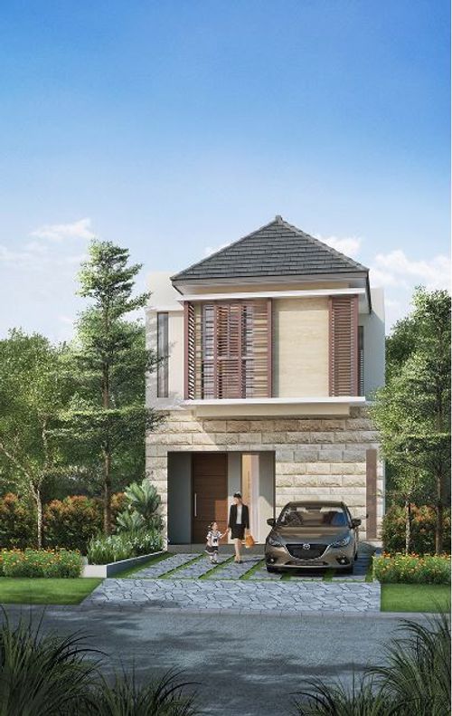 foto tampak rumah tipe Lily B perumahan GRAHA NATURA 1