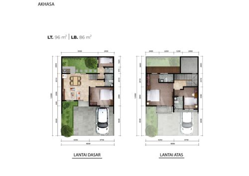 foto denah rumah tipe AKHASA perumahan ASANA RESIDENCE CIBUBUR