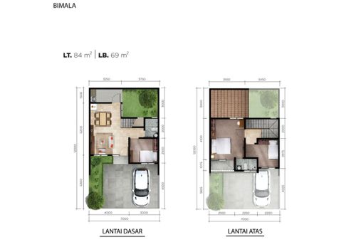 foto denah rumah tipe BIMALA perumahan ASANA RESIDENCE CIBUBUR