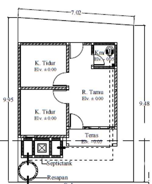 foto denah rumah tipe 36/68 perumahan AKASIAGIRI LAND