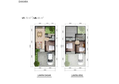 foto denah rumah tipe DAKARA perumahan ASANA RESIDENCE CIBUBUR