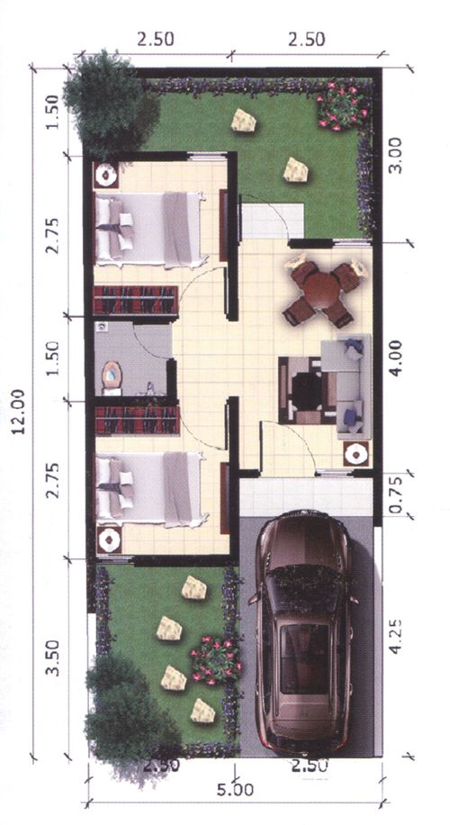 foto denah rumah tipe 30/76 perumahan TAMAN PONDOK LEGI / PT. KARYA MAKMUR