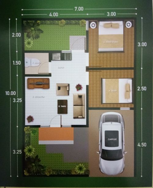 foto denah rumah tipe 36 perumahan TAMAN BERASTAGI INDAH TAHAP 2