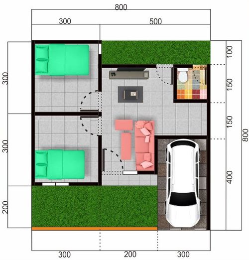 foto denah rumah tipe 36 perumahan Dawu Permai Residence