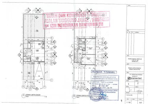 foto denah rumah tipe 70 perumahan Grand City Balikpapan Cluster Pineville