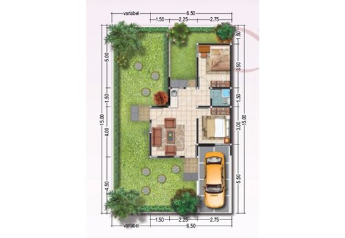 foto denah rumah tipe Flexa Hoek perumahan CLUSTER FEIA SEGARA CITY KHI
