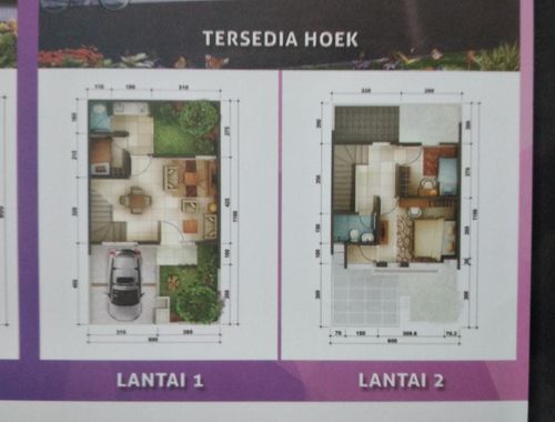 foto denah rumah tipe Geranio Hoek perumahan Perumahan Palem Semi