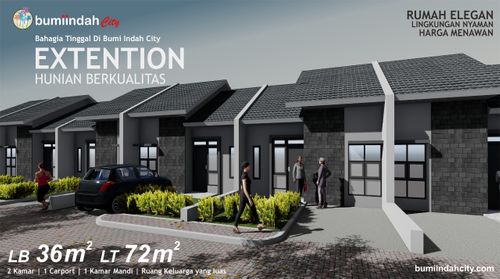 foto tampak rumah tipe Extention Black perumahan Bumi Indah Tahap 3