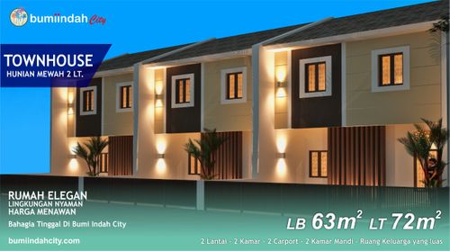 foto tampak rumah tipe Townhouse perumahan Bumi Indah Tahap 4