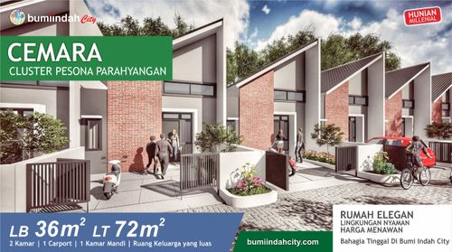 foto tampak rumah tipe Cemara perumahan Bumi Indah Cluster Parahyangan