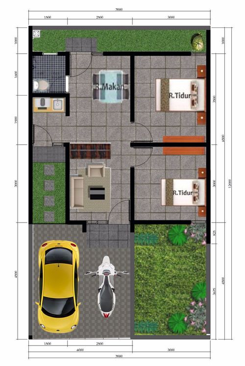 foto denah rumah tipe Akasia perumahan Bumi Indah Cluster Parahyangan