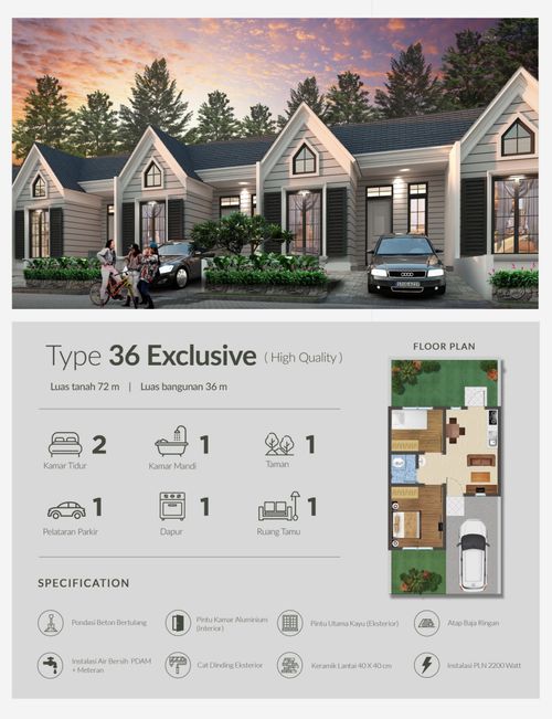 foto denah rumah tipe Victoria perumahan Sunlake City Residence