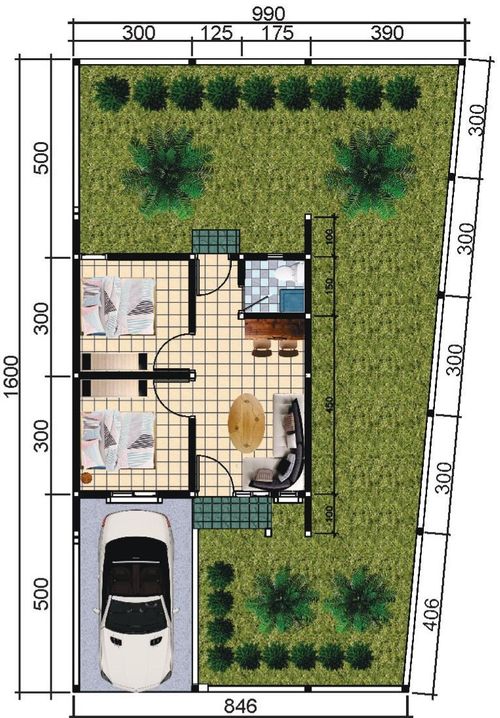 foto denah rumah tipe NEW EMERALD (948) perumahan HEAVENLAND PARK
