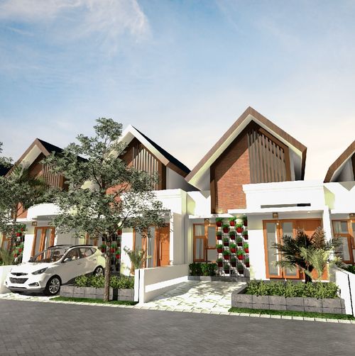 foto tampak rumah tipe ORCHARD D04 perumahan Jawara Land