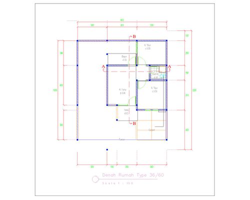 foto denah rumah tipe 36/60 (87m²) perumahan Bumi Kartika Dramaga Raya