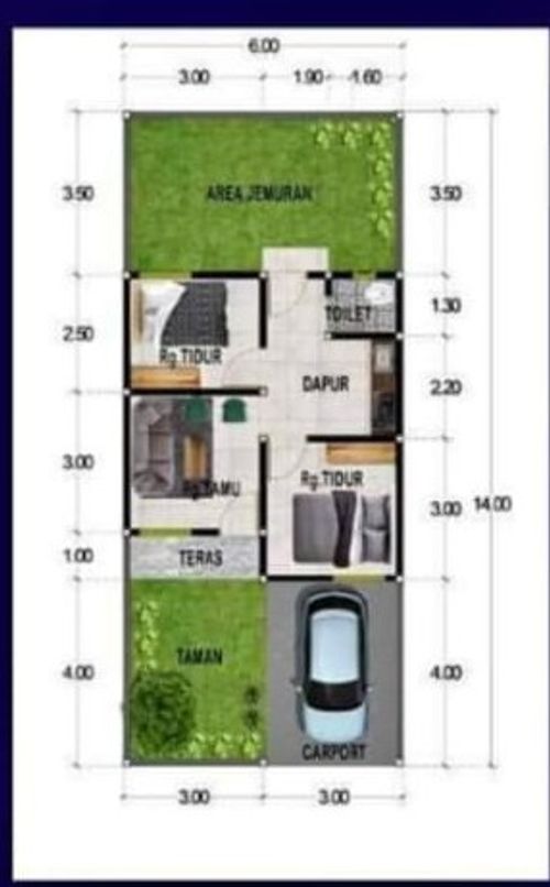 foto denah rumah tipe Subsidi perumahan LENTERA MENCIRIM