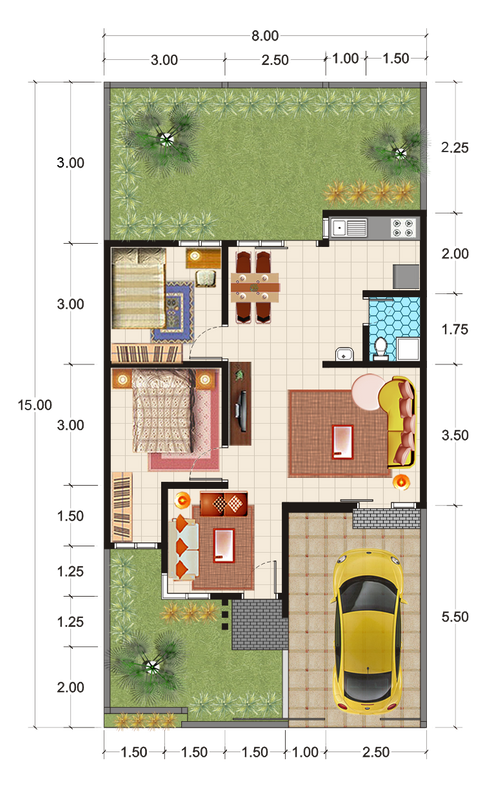 foto denah rumah tipe 66 perumahan Bukit Royal Kencana 2