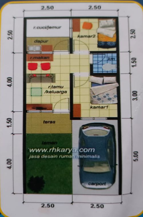 foto denah rumah tipe Rantau perumahan BUMI HEGARMANAH LESTARI