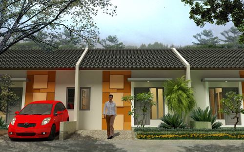 foto tampak rumah tipe Pinus perumahan Bumi Indah Cluster Parahyangan