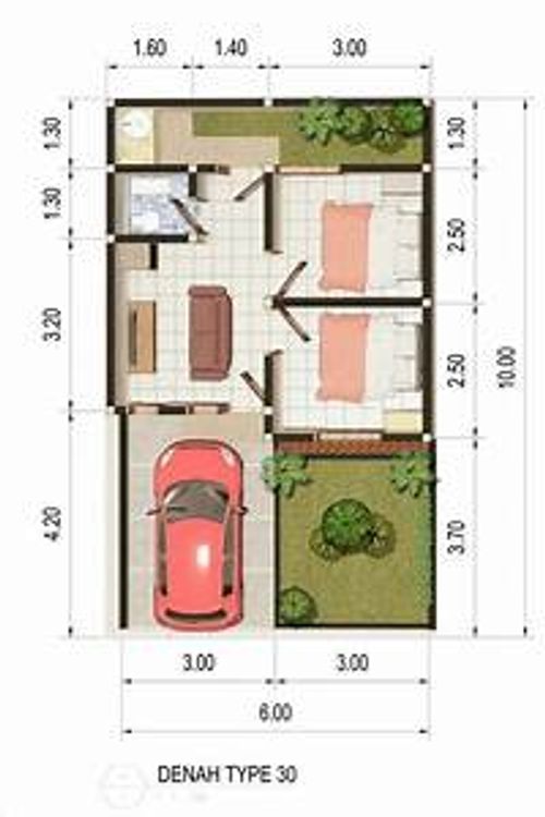 foto denah rumah tipe 30/60 perumahan GRIYA PUTRA RESIDENCE 2