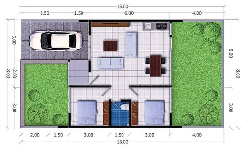 foto denah rumah tipe 54 perumahan BUKIT PODANG RESIDENCE