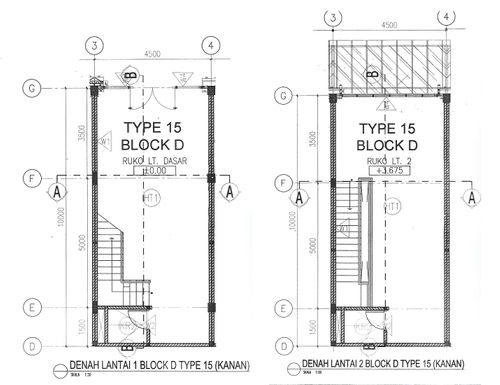 foto denah rumah tipe 4.5 X 12 perumahan KEBAYORAN SQUARE BINTARO JAYA