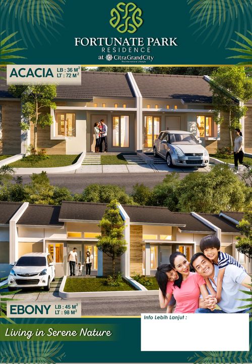 foto tampak rumah tipe ACACIA perumahan FORTUNATE PARK RESIDENCE