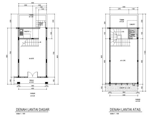 foto denah rumah tipe RUKO 2 LANTAI perumahan CENDANA RESIDENCE