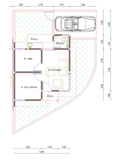 foto denah rumah tipe 36 perumahan Kamayangan Residence