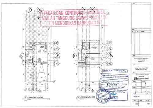 foto denah rumah tipe 61 perumahan Grand City Balikpapan Cluster Pineville