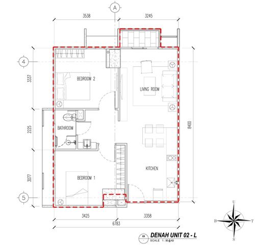 foto denah rumah tipe 2 BR B (AC26-02) perumahan The Accent