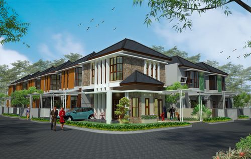 foto tampak rumah tipe 120 perumahan MERBABU LAND TOWN HOUSE