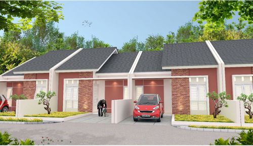 foto tampak rumah tipe CORDIA TENGAH DMJ 8 TNH 103 perumahan PERUMNAS GRAND CILEGON RESIDENCE
