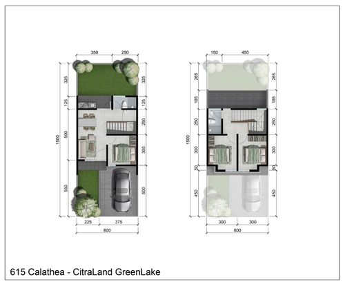 foto denah rumah tipe Calathea D perumahan CITRALAND THE GREENLAKE SURABAYA