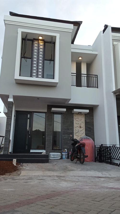 foto tampak rumah tipe KIRANA 3 perumahan CENDANA PRIME BINTARO KAV.B15