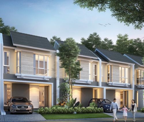foto tampak rumah tipe Alena perumahan CITRALAND THE GREENLAKE SURABAYA