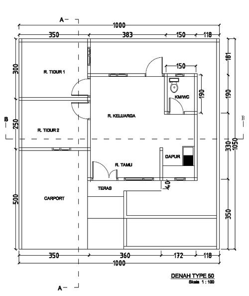 foto denah rumah tipe 50/106 perumahan BINTANG FAMILY RESIDENCE