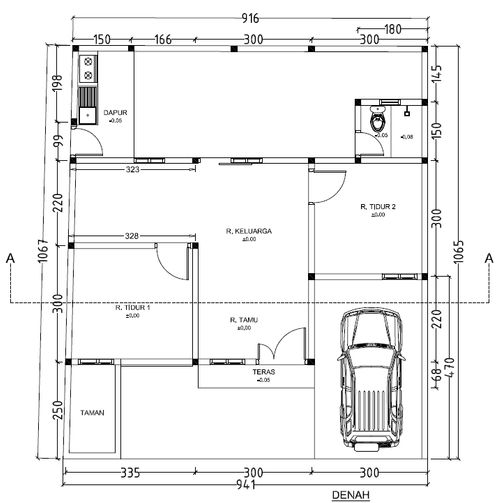 foto denah rumah tipe 45/98 perumahan BINTANG FAMILY RESIDENCE