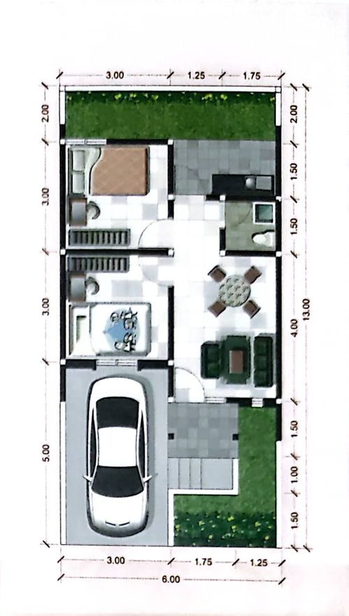 foto denah rumah tipe 40/78 C1-02 perumahan CLUSTER GRAND VALLEY