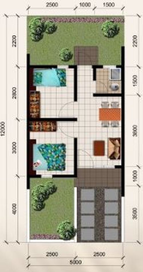 foto denah rumah tipe 30/72 perumahan Taman Buah Kutabumi 2