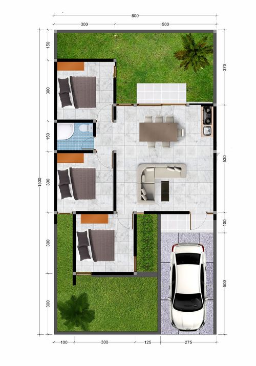foto denah rumah tipe GARDENIA perumahan PERUMAHAN CENDRAWASIH GREEN RESIDENCE